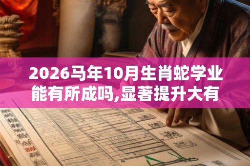 2026马年10月生肖蛇学业能有所成吗,显著提升大有可为