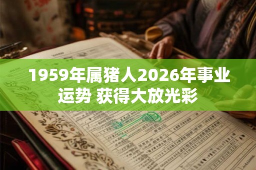 1959年属猪人2026年事业运势 获得大放光彩