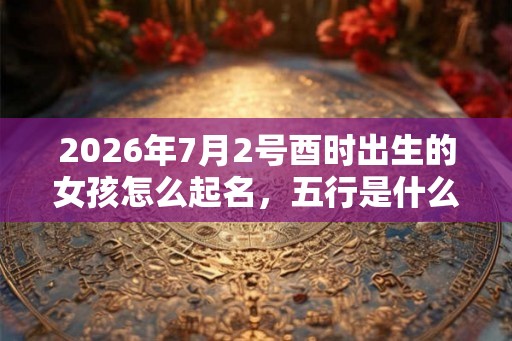 2026年7月2号酉时出生的女孩怎么起名，五行是什么？