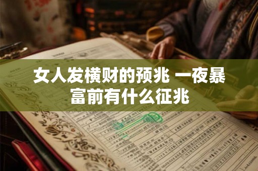女人发横财的预兆 一夜暴富前有什么征兆