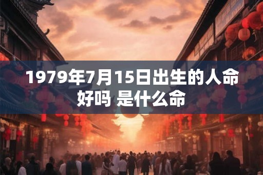 1979年7月15日出生的人命好吗 是什么命