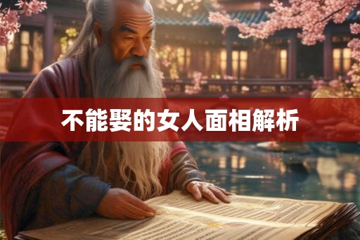 不能娶的女人面相解析