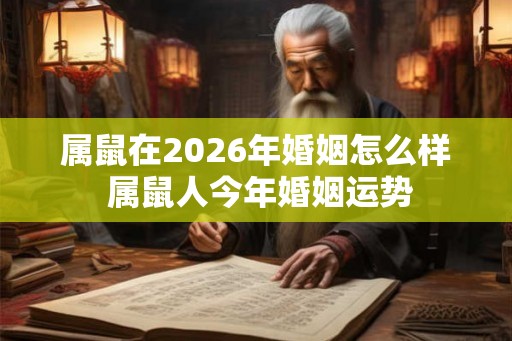 属鼠在2026年婚姻怎么样 属鼠人今年婚姻运势