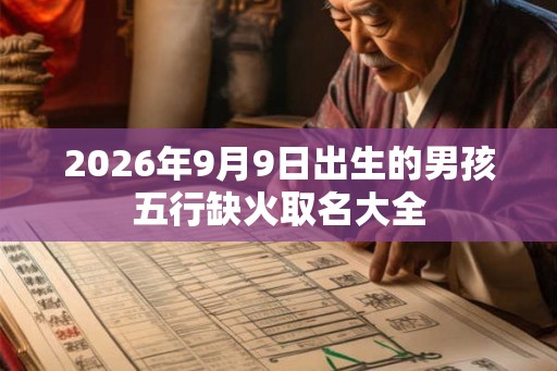 2026年9月9日出生的男孩五行缺火取名大全