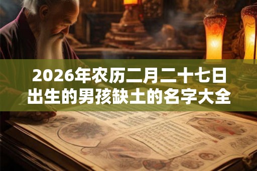 2026年农历二月二十七日出生的男孩缺土的名字大全集