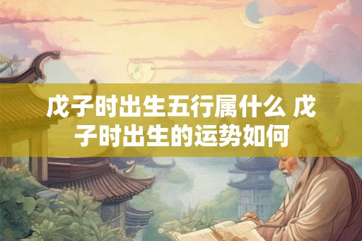 戊子时出生五行属什么 戊子时出生的运势如何