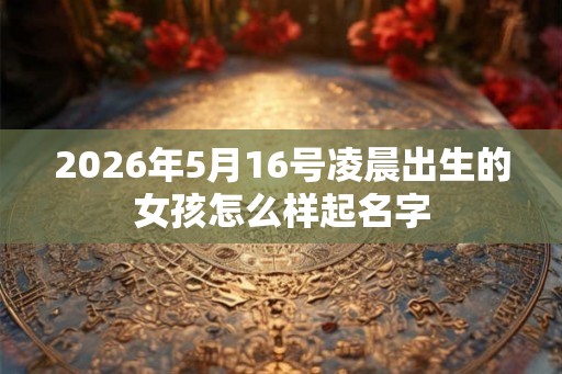 2026年5月16号凌晨出生的女孩怎么样起名字
