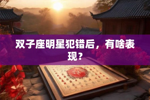 双子座明星犯错后，有啥表现？