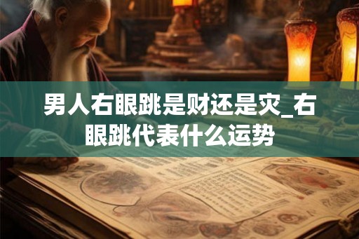 男人右眼跳是财还是灾_右眼跳代表什么运势
