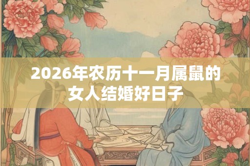 2026年农历十一月属鼠的女人结婚好日子 2026年农历十一月属鼠的女人结婚好日子