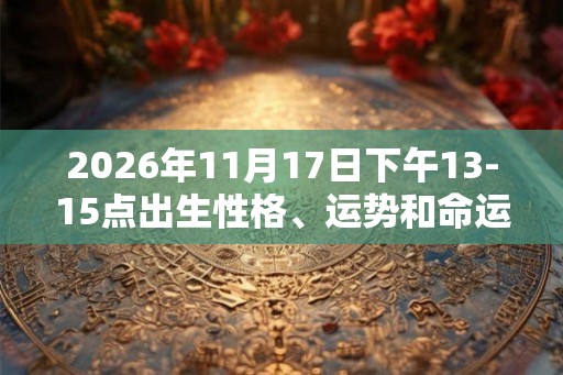 2026年11月17日下午13-15点出生性格、运势和命运