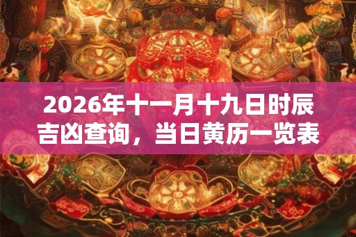 2026年十一月十九日时辰吉凶查询，当日黄历一览表