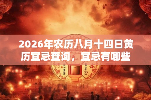2026年农历八月十四日黄历宜忌查询，宜忌有哪些