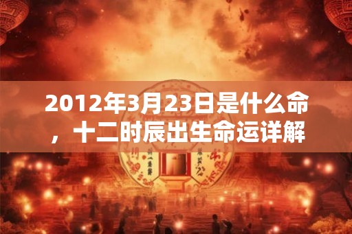2012年3月23日是什么命，十二时辰出生命运详解