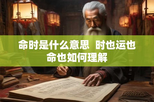 命时是什么意思  时也运也命也如何理解