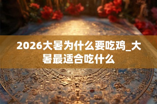 2026大暑为什么要吃鸡_大暑最适合吃什么