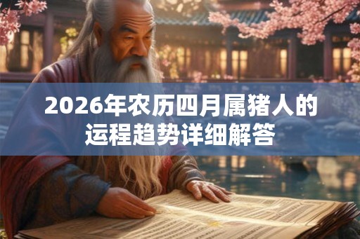 2026年农历四月属猪人的运程趋势详细解答