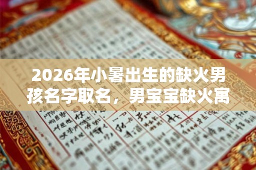 2026年小暑出生的缺火男孩名字取名，男宝宝缺火寓意好的名字