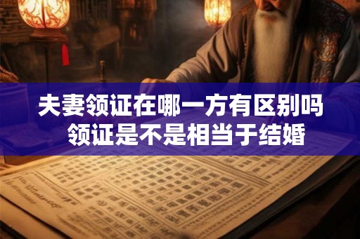夫妻领证在哪一方有区别吗  领证是不是相当于结婚