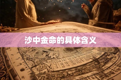 沙中金命的具体含义