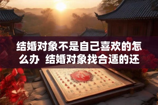 结婚对象不是自己喜欢的怎么办  结婚对象找合适的还是喜欢的