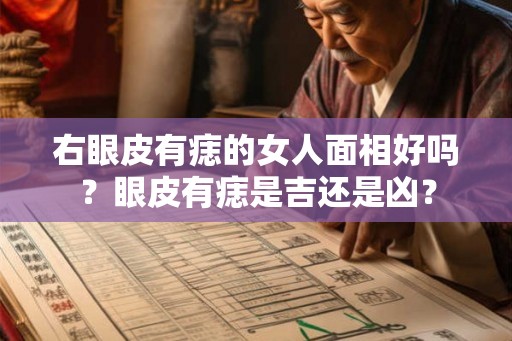 右眼皮有痣的女人面相好吗？眼皮有痣是吉还是凶？
