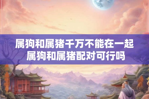 属狗和属猪千万不能在一起 属狗和属猪配对可行吗
