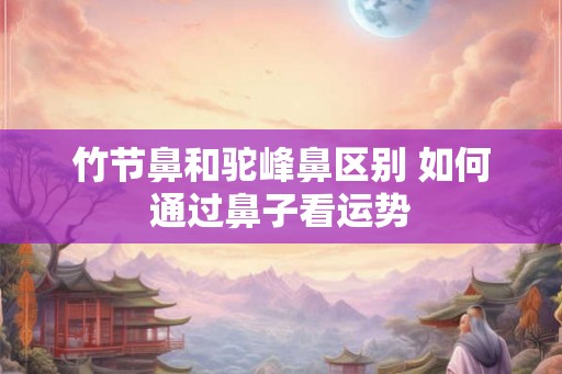 竹节鼻和驼峰鼻区别 如何通过鼻子看运势