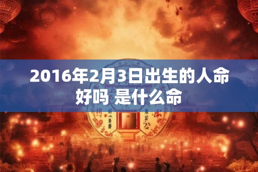 2016年2月3日出生的人命好吗 是什么命