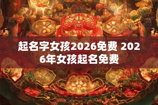 起名字女孩2026免费 2026年女孩起名免费