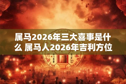 属马2026年三大喜事是什么 属马人2026年吉利方位 属马2026年三大喜事是什么 属马人2026年吉利方位