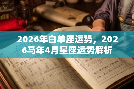 2026年白羊座运势，2026马年4月星座运势解析
