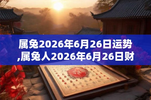 属兔2026年6月26日运势,属兔人2026年6月26日财运,生肖兔2026年6月26日运势