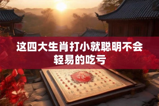 这四大生肖打小就聪明不会轻易的吃亏