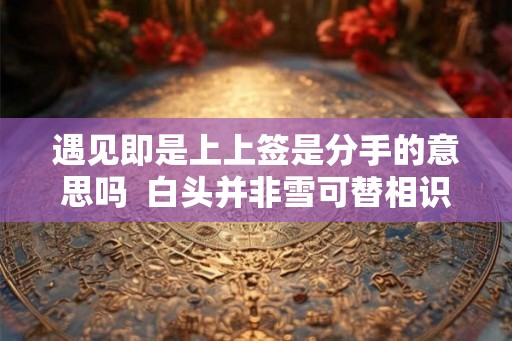 遇见即是上上签是分手的意思吗 白头并非雪可替相识已是上上签 遇见即是上上签是分手的意思吗 白头并非雪可替相识已是上上签