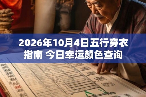 2026年10月4日五行穿衣指南 今日幸运颜色查询 2026年10月4日五行穿衣指南 今日幸运颜色查询