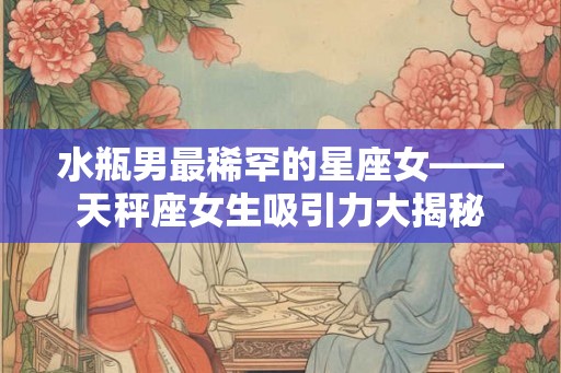 水瓶男最稀罕的星座女——天秤座女生吸引力大揭秘 水瓶男最稀罕的星座女——天秤座女生吸引力大揭秘