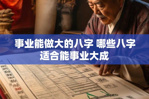 事业能做大的八字 哪些八字适合能事业大成