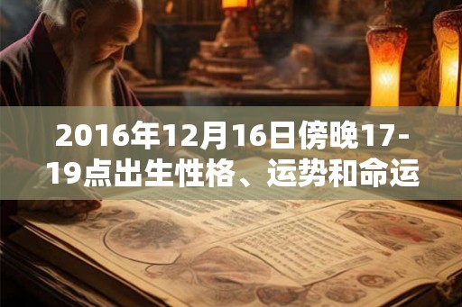 2016年12月16日傍晚17-19点出生性格、运势和命运 2016年12月16日傍晚17-19点出生性格、运势和命运