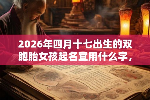 2026年四月十七出生的双胞胎女孩起名宜用什么字，五行属什么