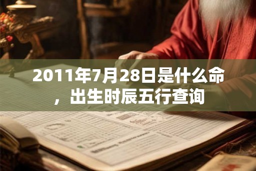2011年7月28日是什么命，出生时辰五行查询