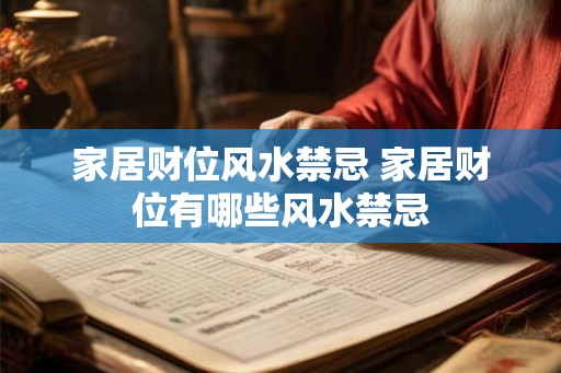 家居财位风水禁忌 家居财位有哪些风水禁忌