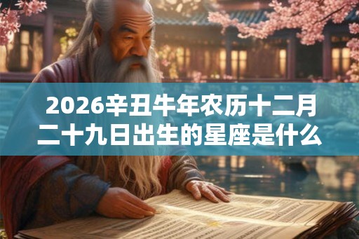 2026辛丑牛年农历十二月二十九日出生的星座是什么
