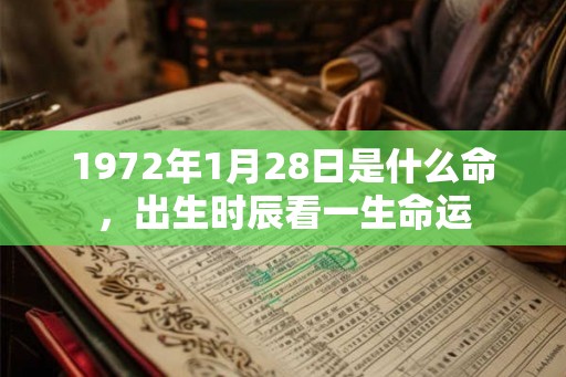 1972年1月28日是什么命，出生时辰看一生命运