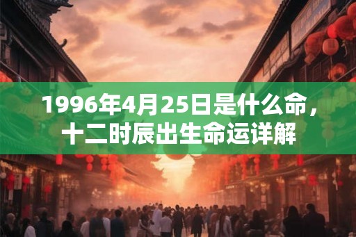 1996年4月25日是什么命,十二时辰出生命运详解 1996年4月25日是什么命,十二时辰出生命运详解