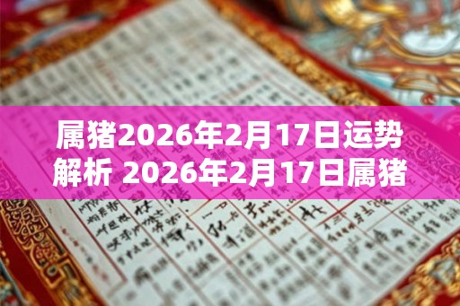 属猪2026年2月17日运势解析 2026年2月17日属猪运势分析