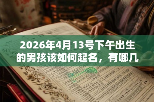 2026年4月13号下午出生的男孩该如何起名，有哪几种方法？