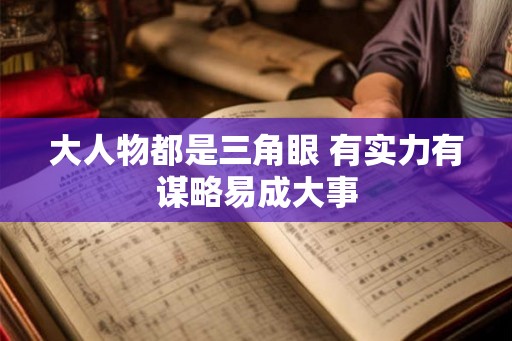 大人物都是三角眼 有实力有谋略易成大事
