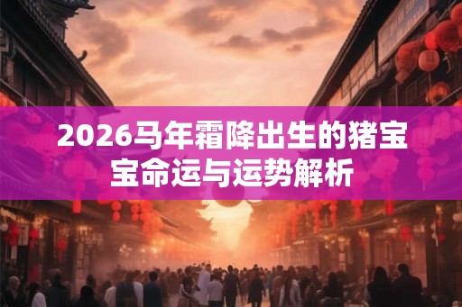 2026马年霜降出生的猪宝宝命运与运势解析 2026马年霜降出生的猪宝宝命运与运势解析