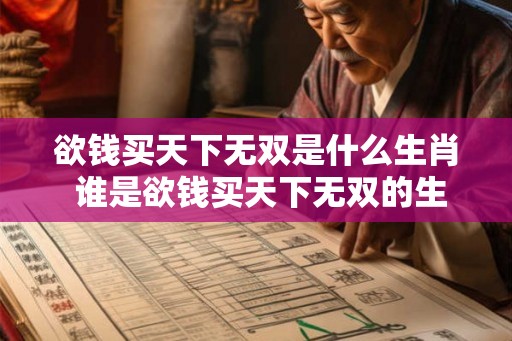 欲钱买天下无双是什么生肖 谁是欲钱买天下无双的生肖